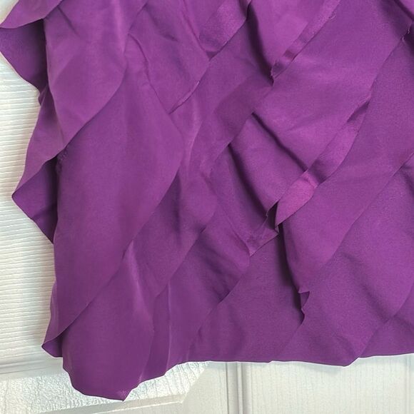 Apt. 9 | Women’s Tiered Ruffle Front Purple Sleeveless Blouse Tank Top - Picture 3 of 15